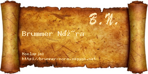 Brummer Nóra névjegykártya